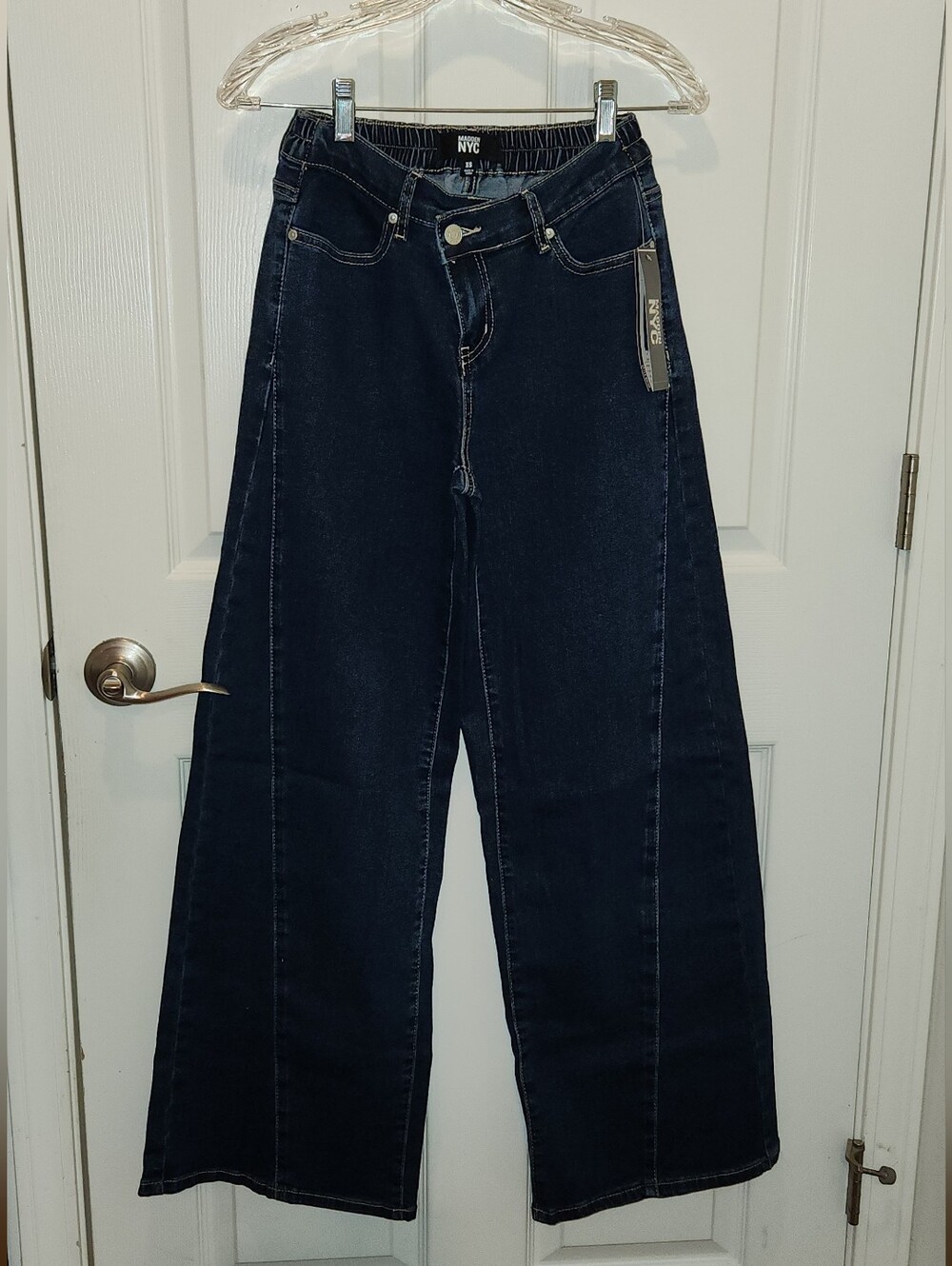MADDEN NYC Wide Leg Women's Jeans - Dark Indigo